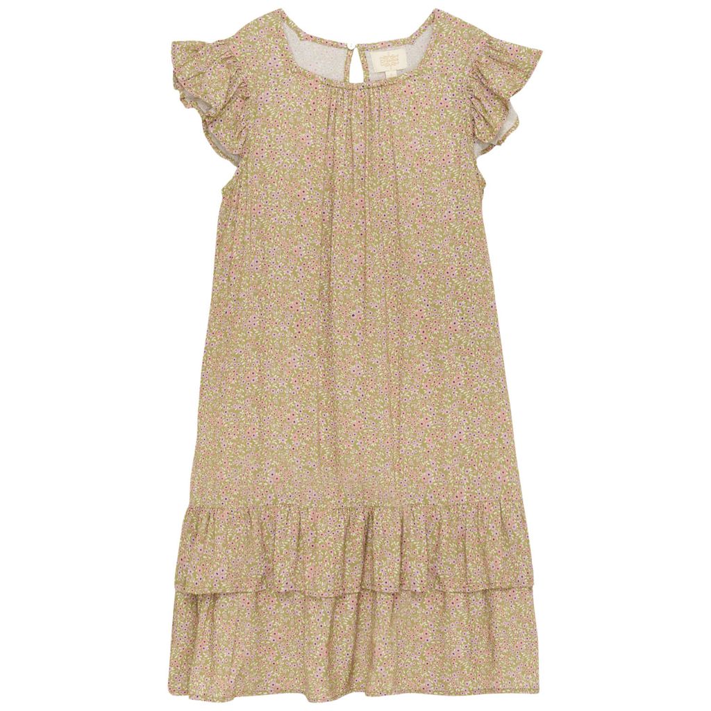 Green Olive Flower Dress