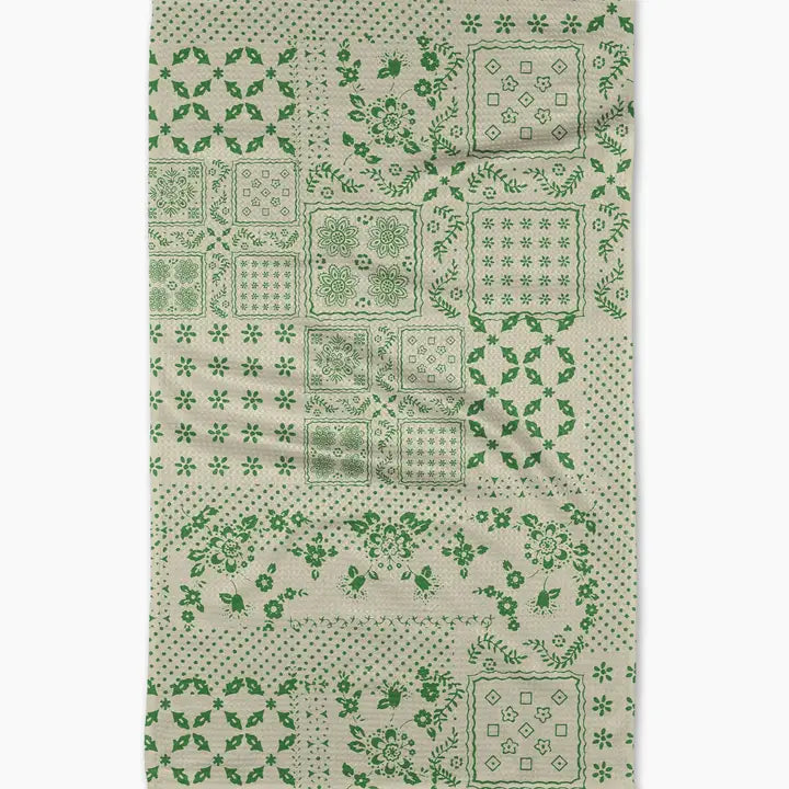 Blossoming Bandanna Green Tea Towel