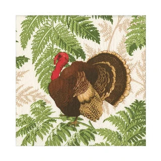 Turkey Among Ferns Cocktail Napkin
