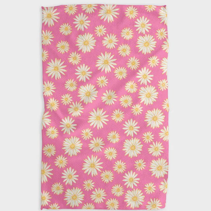 Daisy Days Pink Tea Towel