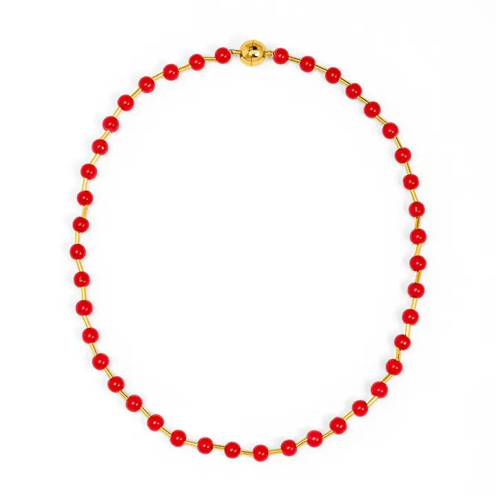 Glass Bead Magnetic Short Necklace