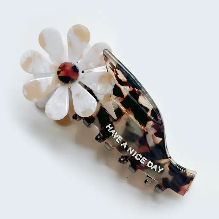 Have A Nice Day Floral Claw Clip