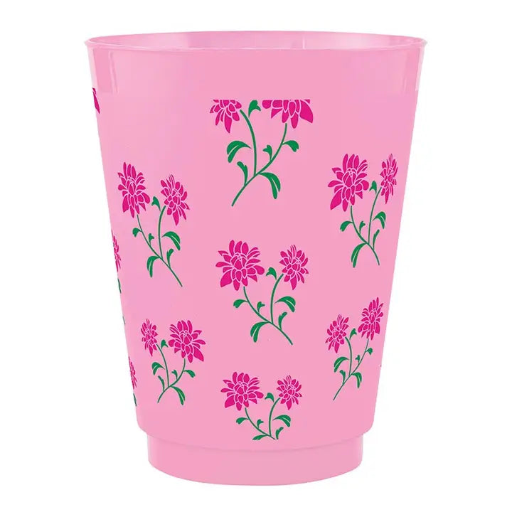 Mahjong Floral Frosted Cups