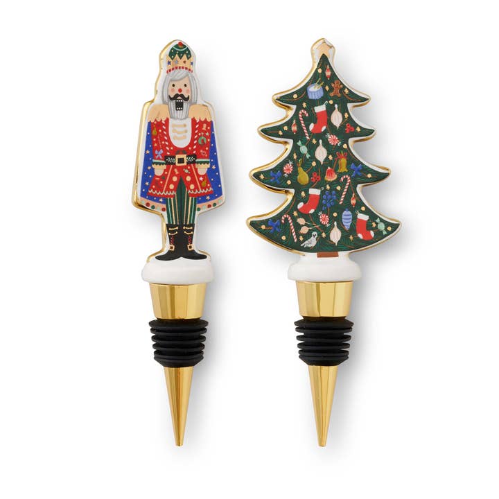 Nutcracker Porcelain Wine Stopper Set