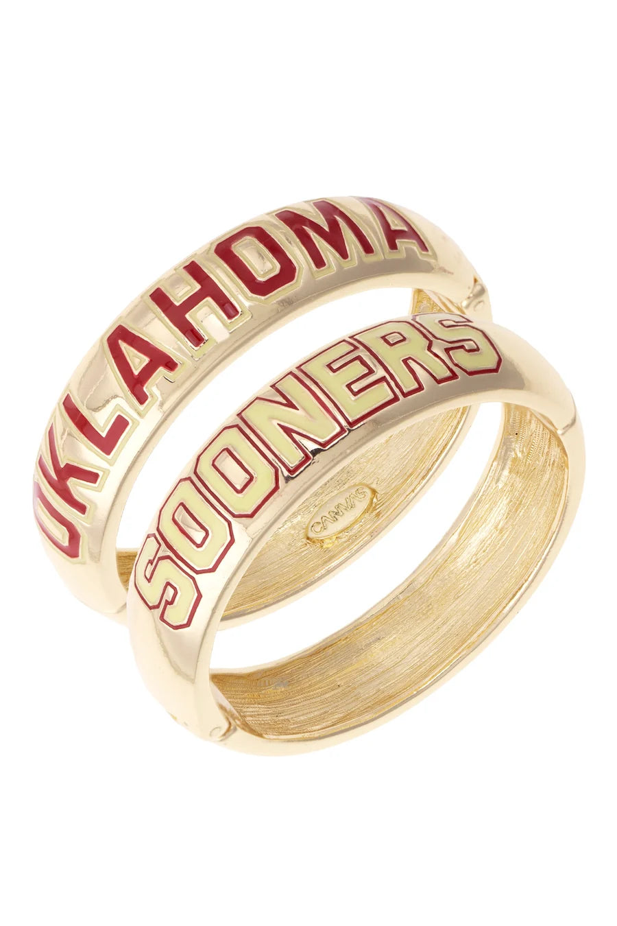 OK Sooners Polished Metal Hinge Bangle