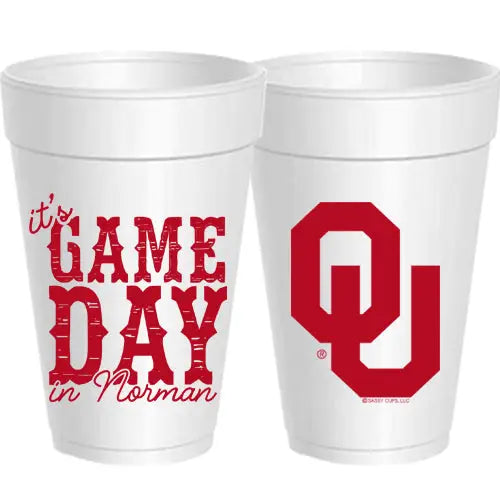Game Day In Norman Styrofoam Cups