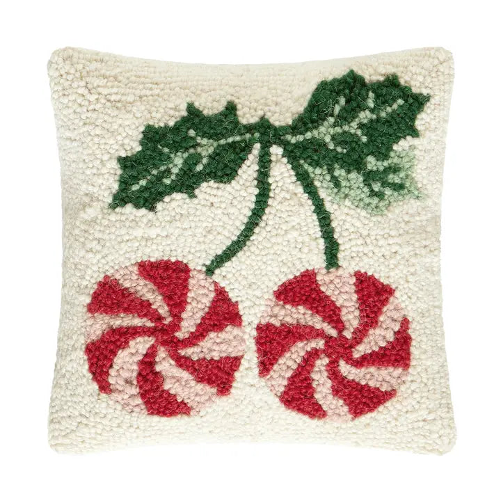 Peppermint Cherry Hook Pillow