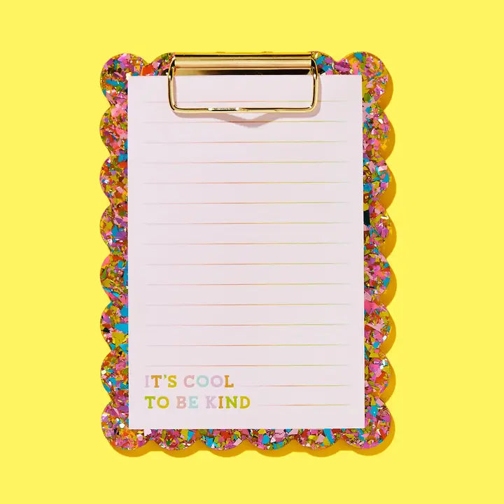 Happy Confetti Scalloped Clipboard w/ Notepad