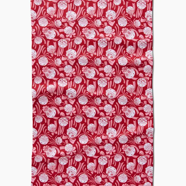 Holiday Bells Bows Tea Towel
