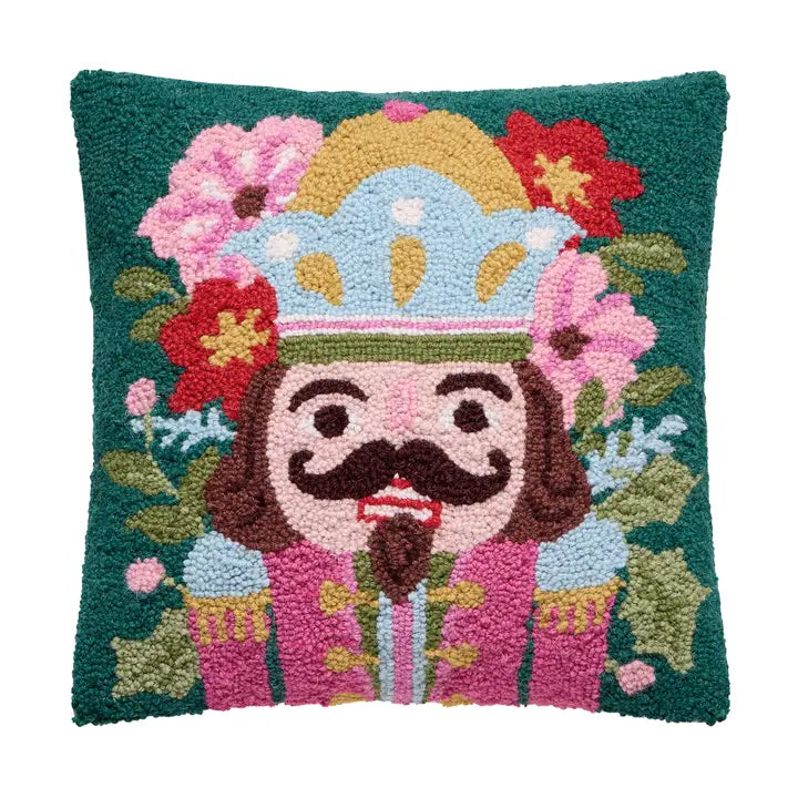 Floral Holiday Nutcracker Hook Pillow