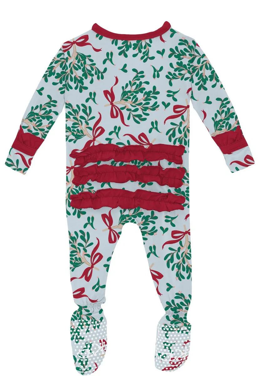 Blur Mistletoe & Ribbons Footie