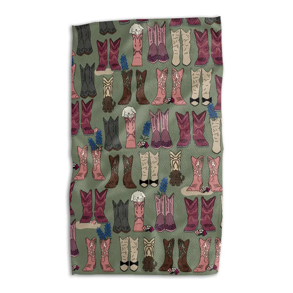 Boots n Pups Tea Towel