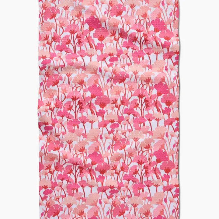 Pink Florals Tea Towel