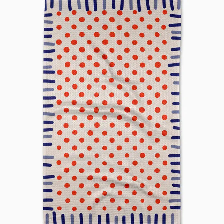 Navy Fringe Tea Towel