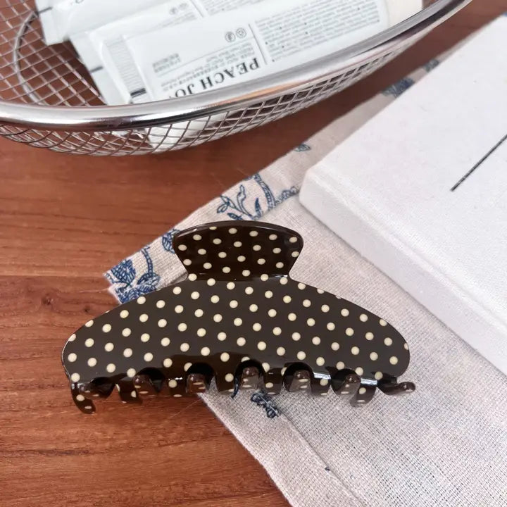 Glossy Polka Dot Claw Clip