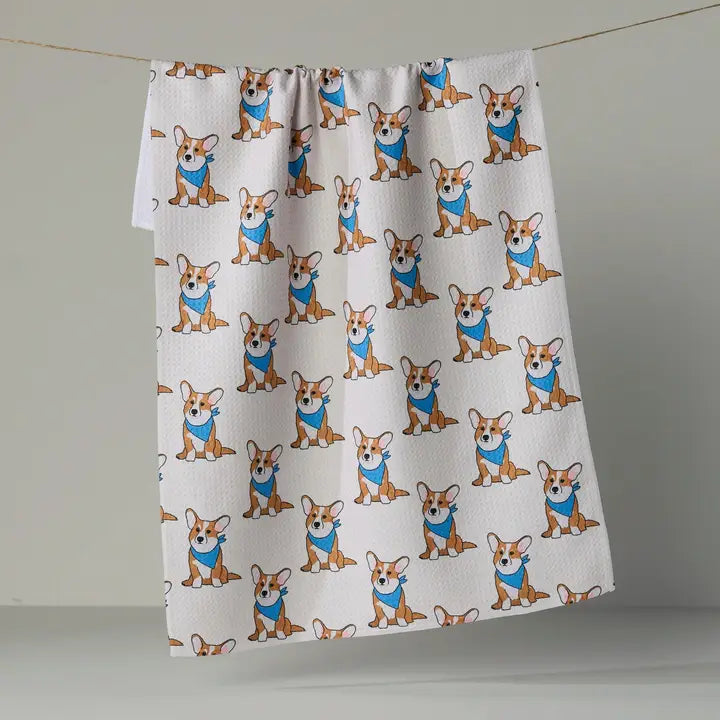 Corgi Pals Tea Towel