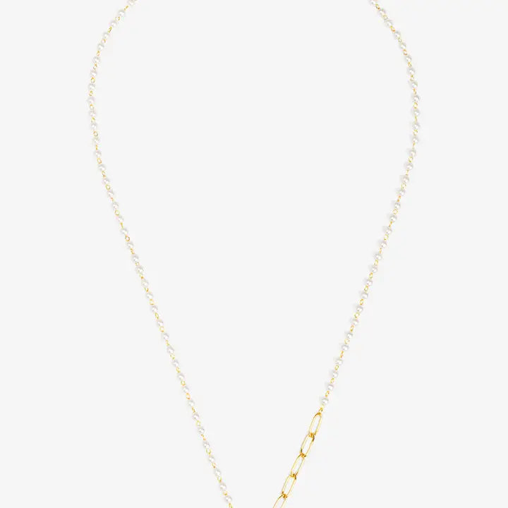 Petite Pearl Link Toggle Necklace