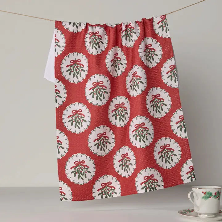 Merry Mistletoe Tea Towel