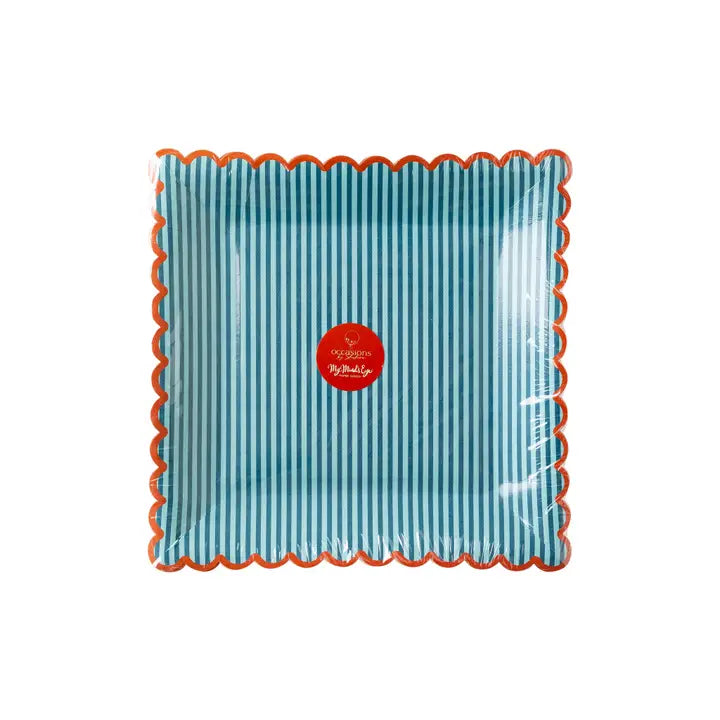 Red & Blue Stripe Plate