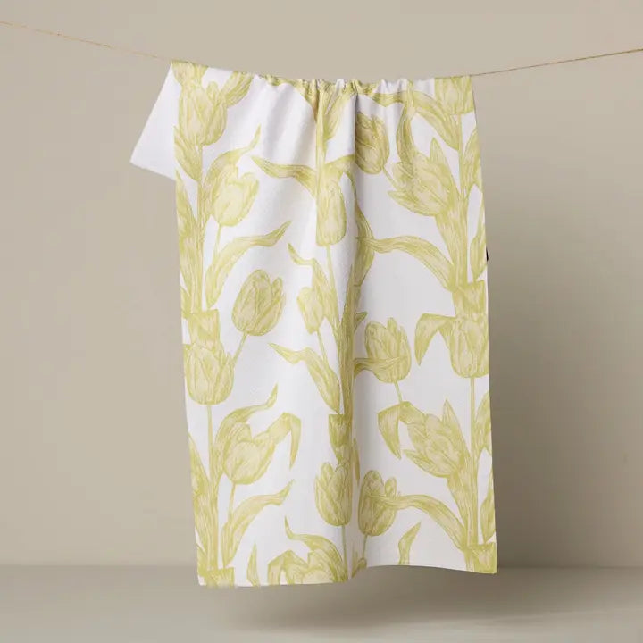 Butter Tulips Tea Towel