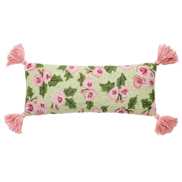 Cottage Charm Roses w/ Tassels Pillow