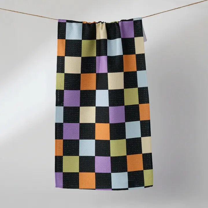 See You Checkers Bar Towel