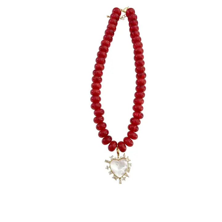 Regal Red Beaded Necklace