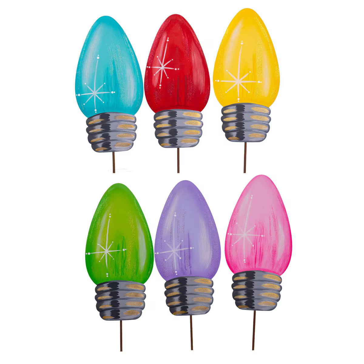 Merry & Bright Md Bulb Set Of 6