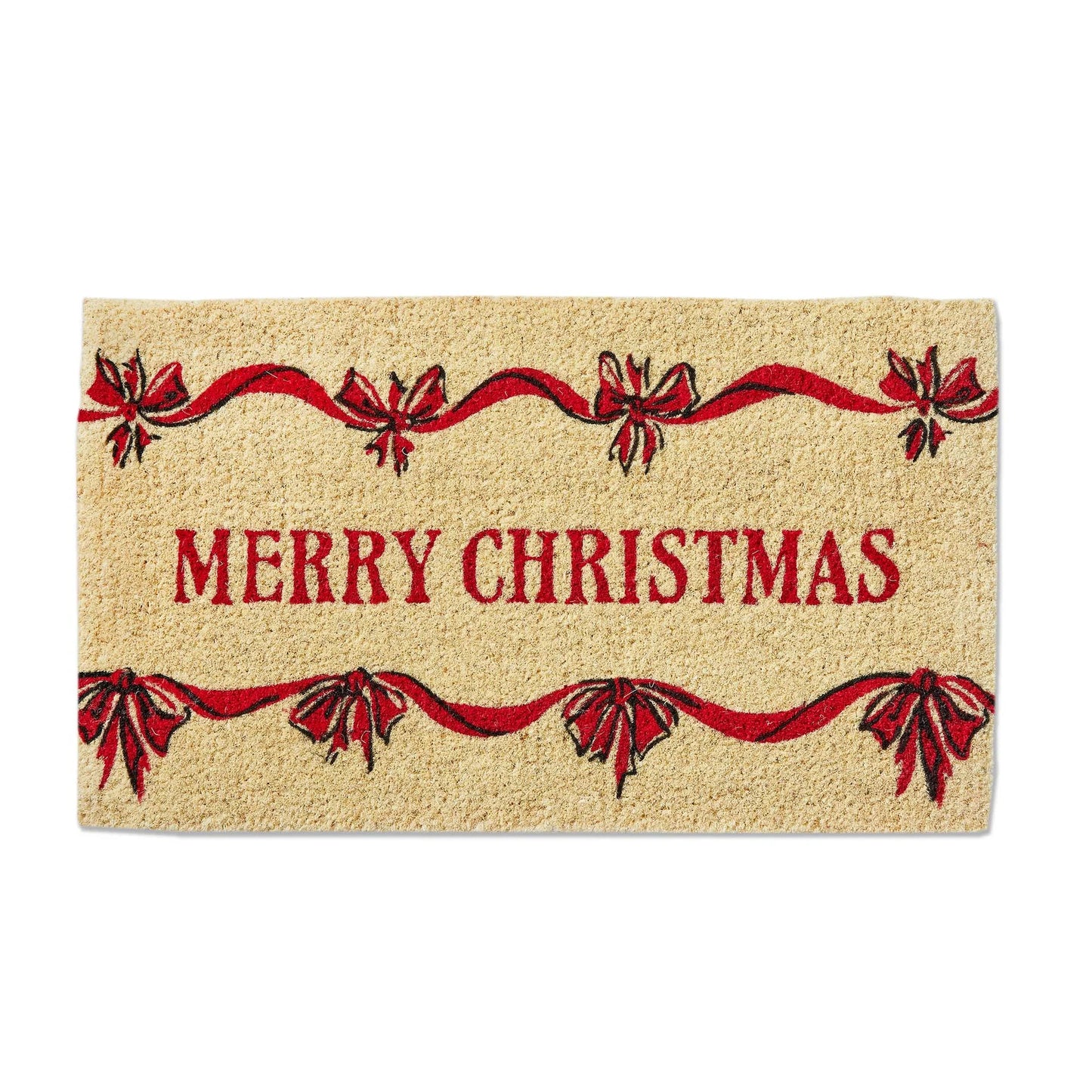 Merry Christmas Bows Coir Mat