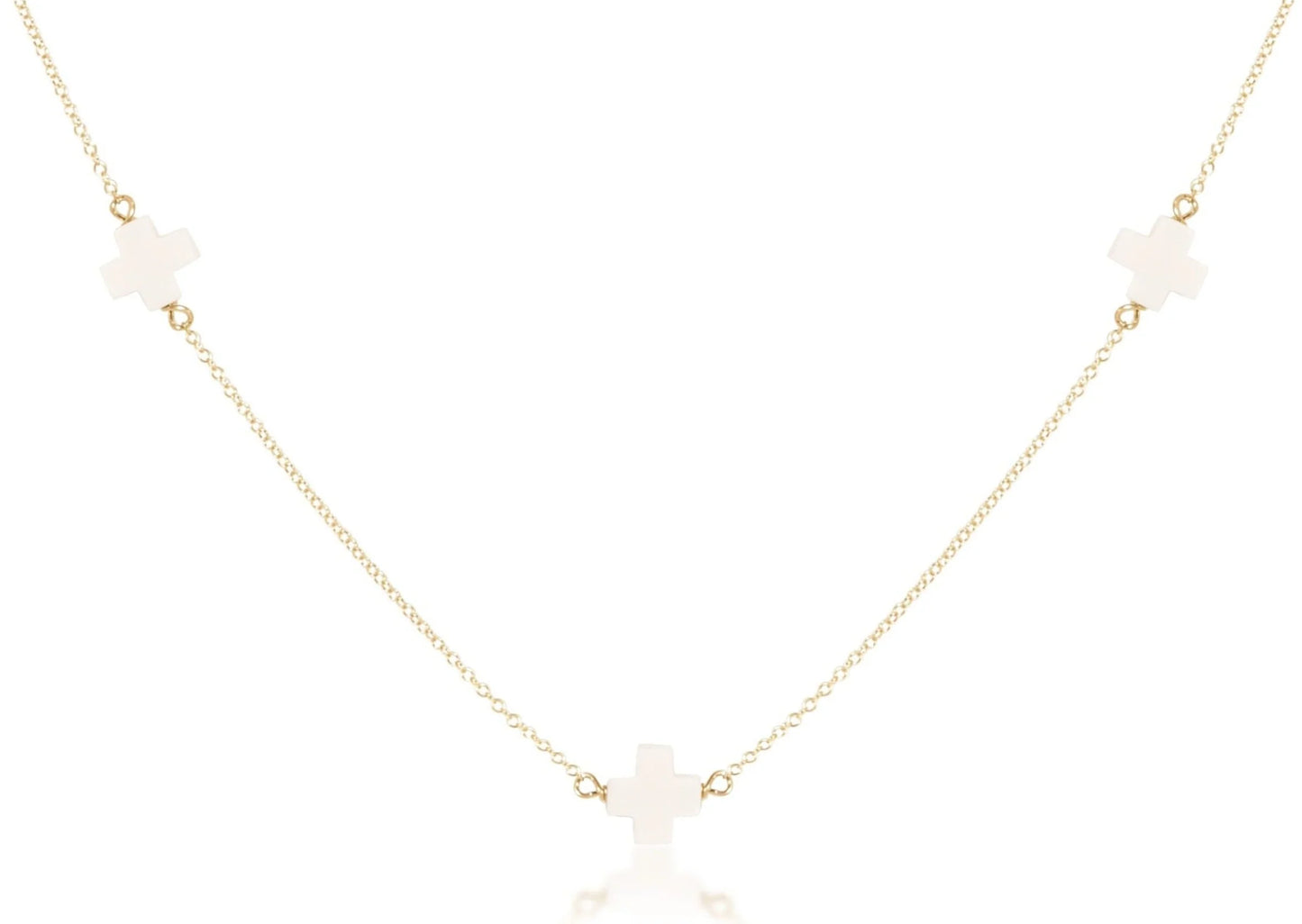 17" Simplicity Chain Off-White Cross