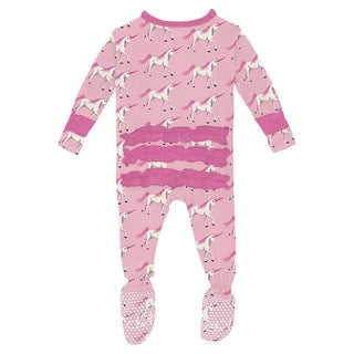 Cake Pop Prancing Unicorn Ruffle Footie