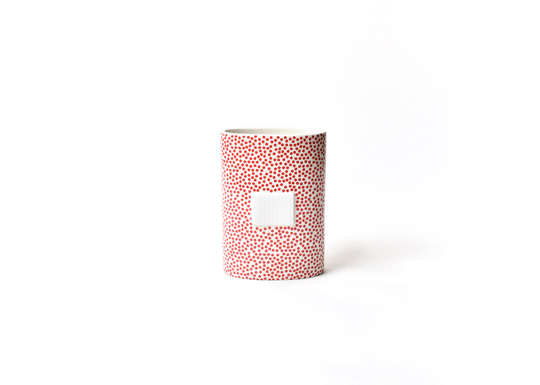 Red Small Dot Mini Oval Vase