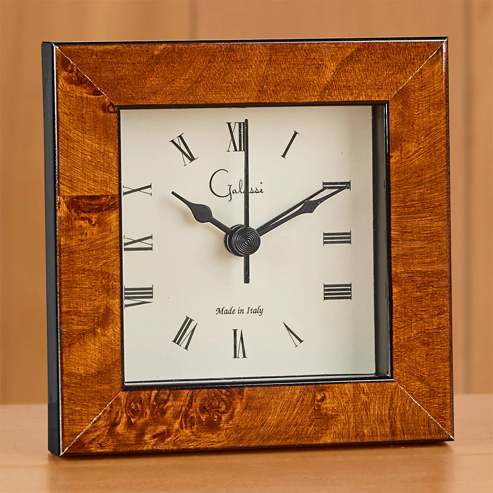 Brown Burl 3x3 Clock