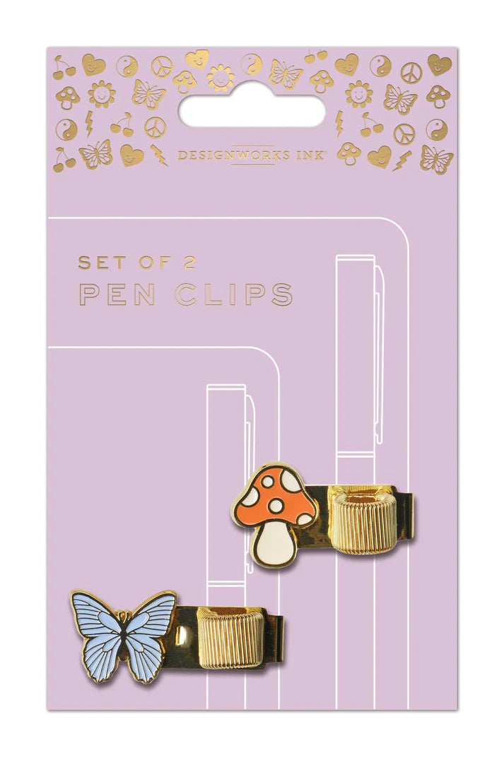 Butterfly & Mushroom Pen Clips