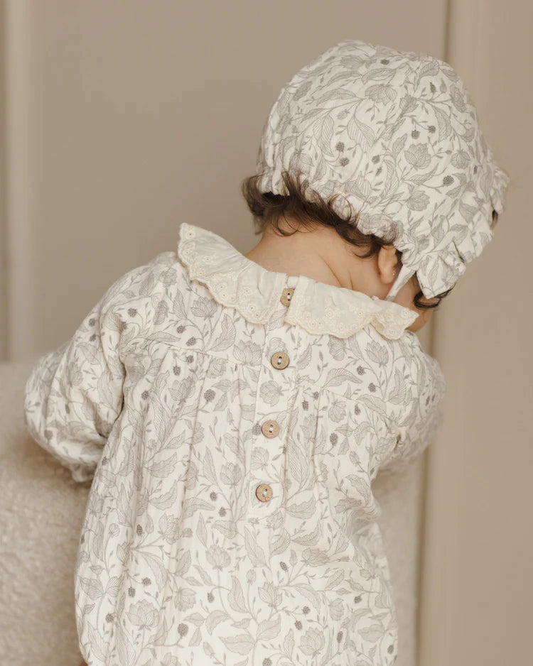 Collared Bubble Romper Winter Floral