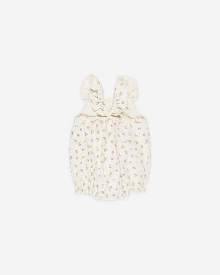 Ribbed Ruffle Romper Fleur