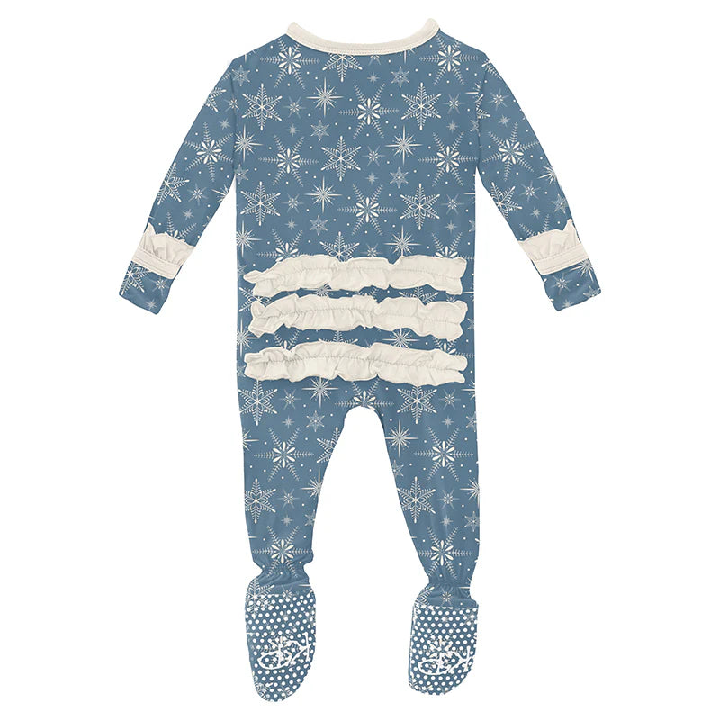PARISIAN BLUE SNOWFLAKES FOOTIE