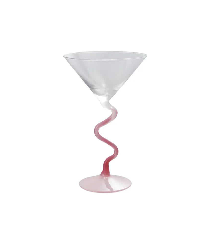 Wavy Stem Martini Glass