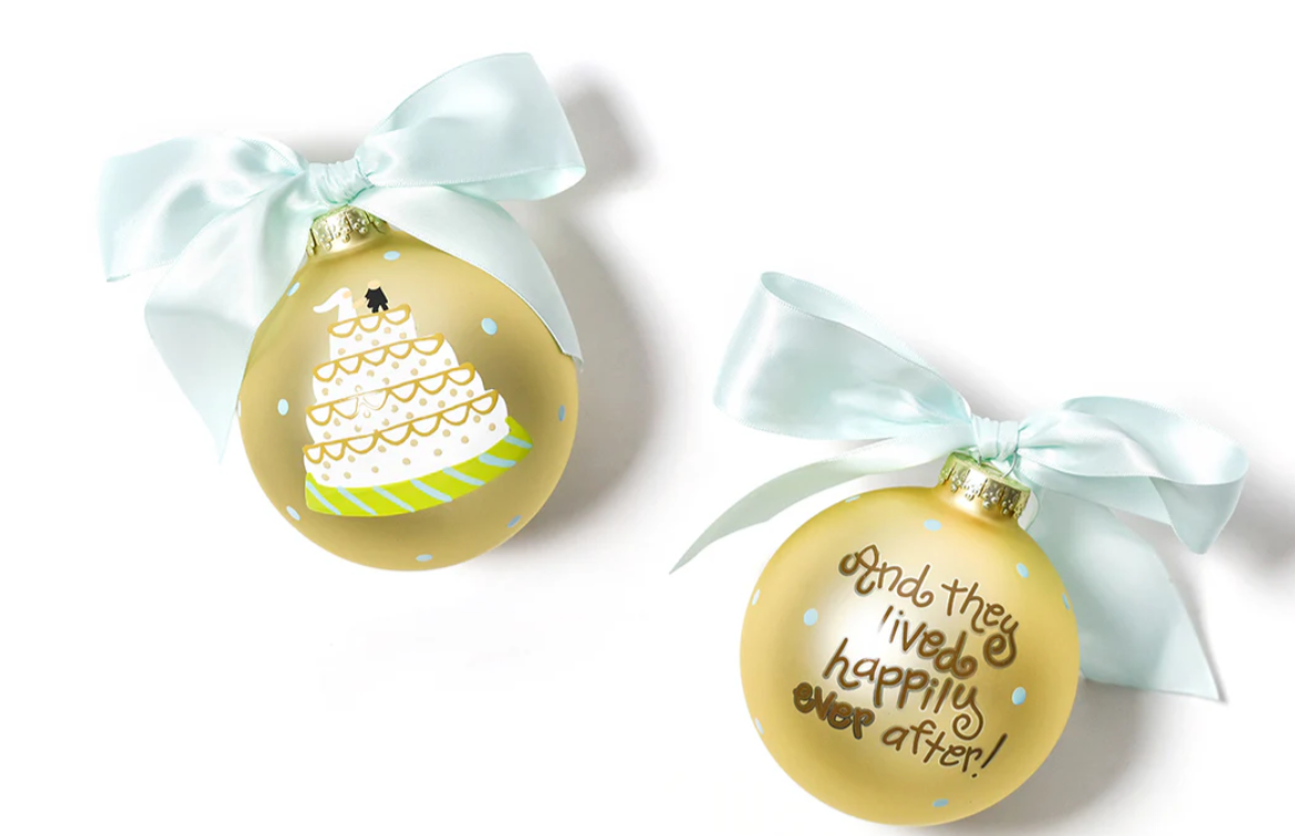 Wedding Cake Glass Ornament