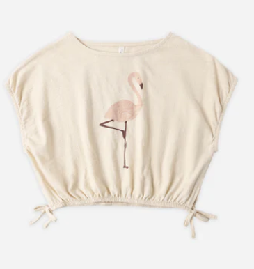 Flamingo Crop Cinch Tee