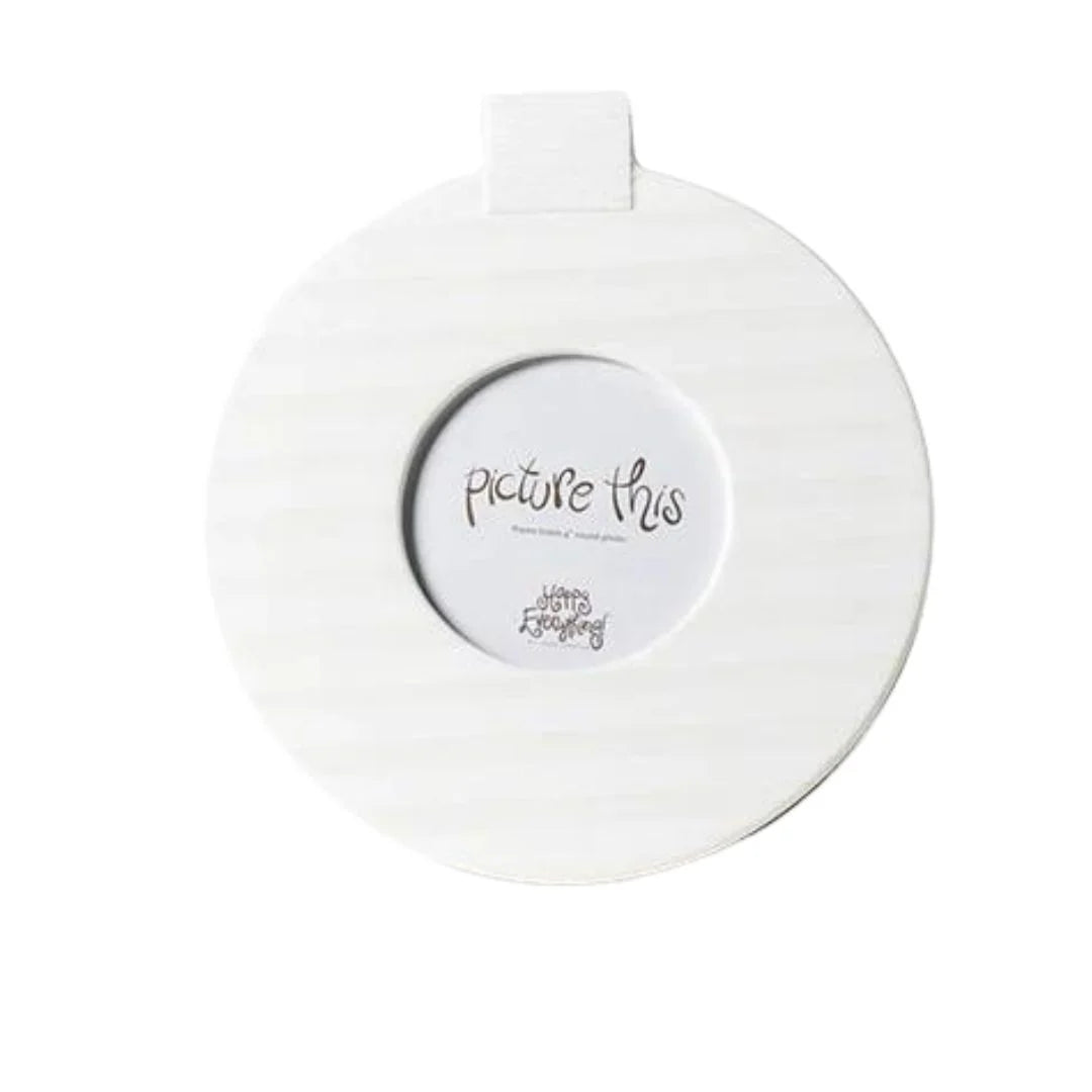 White Med Stripe 8.5 Round Frame