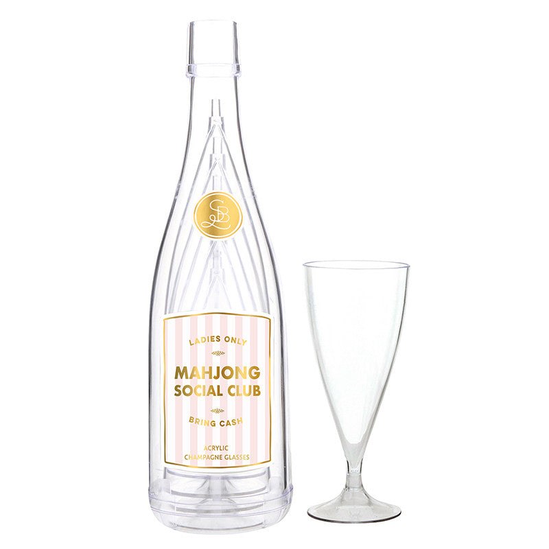 Acrylic Champagne Bottle & Glasses