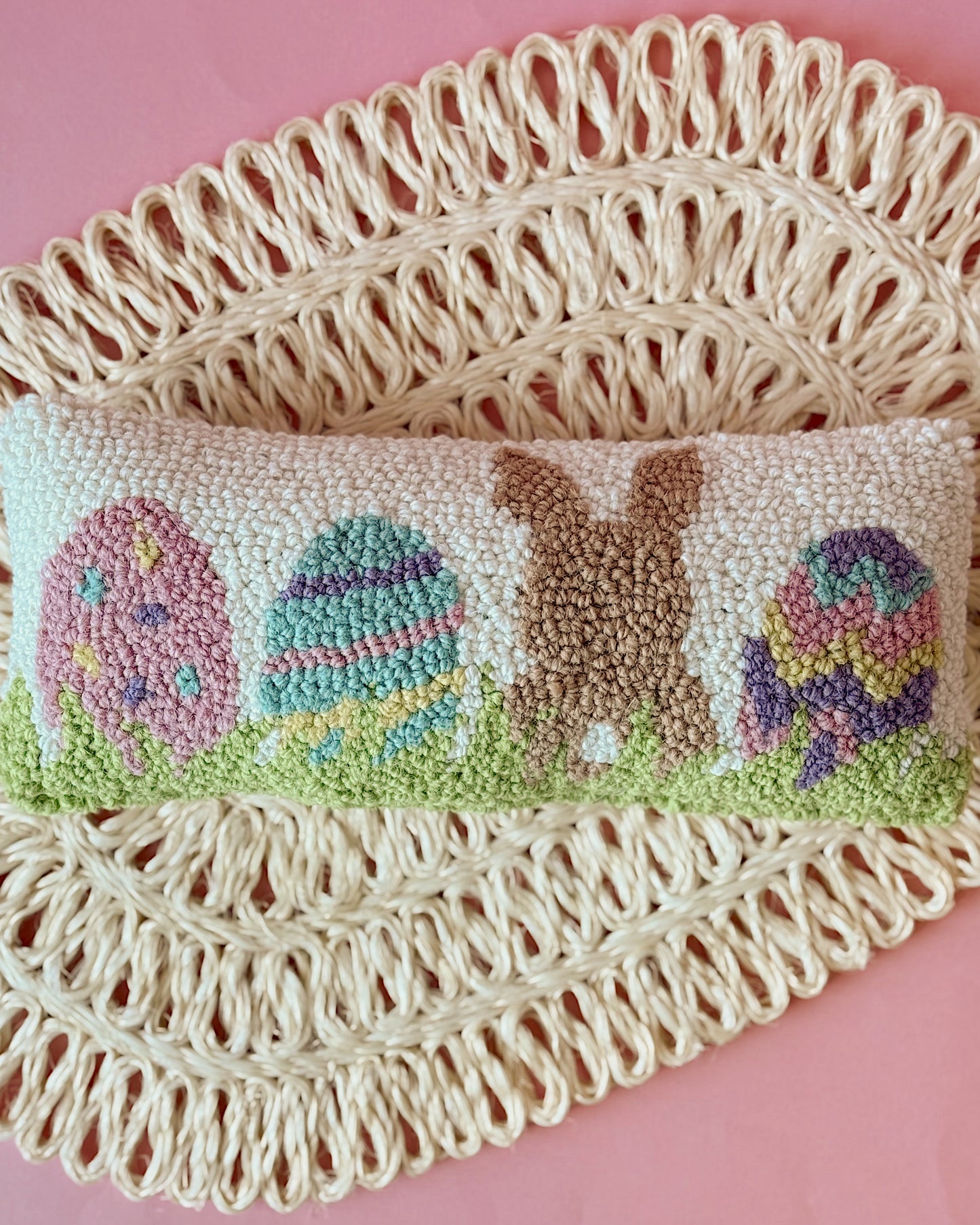 Bunny with Eggs Pillow