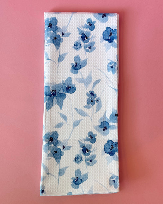 Blue Floral Luxe Hand Towel