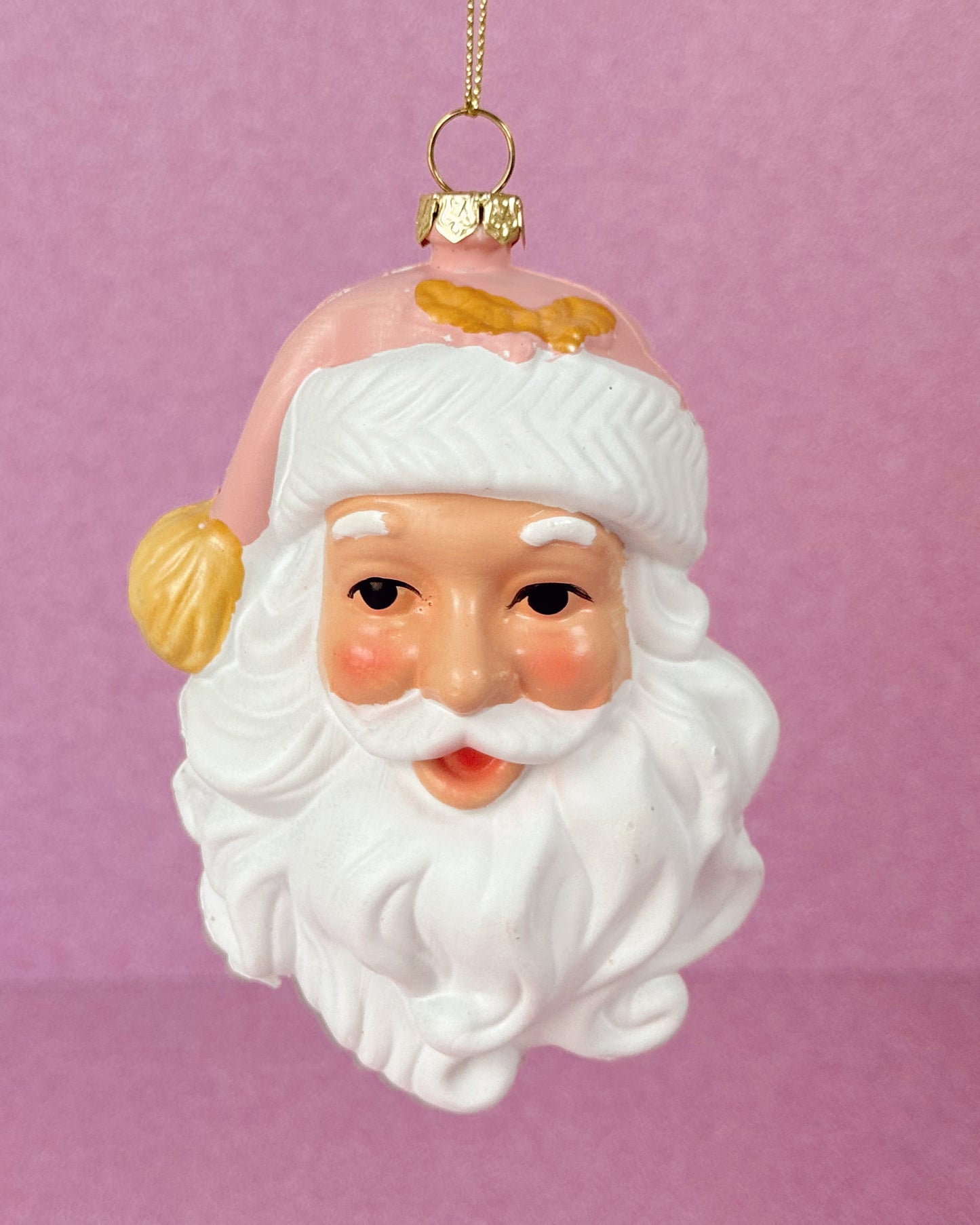 Ho Ho Santa Ornament- Pink