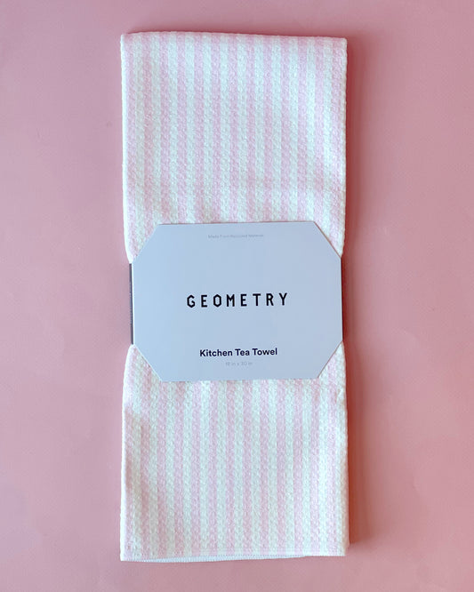 Summer Stripe Pink Tea Towel