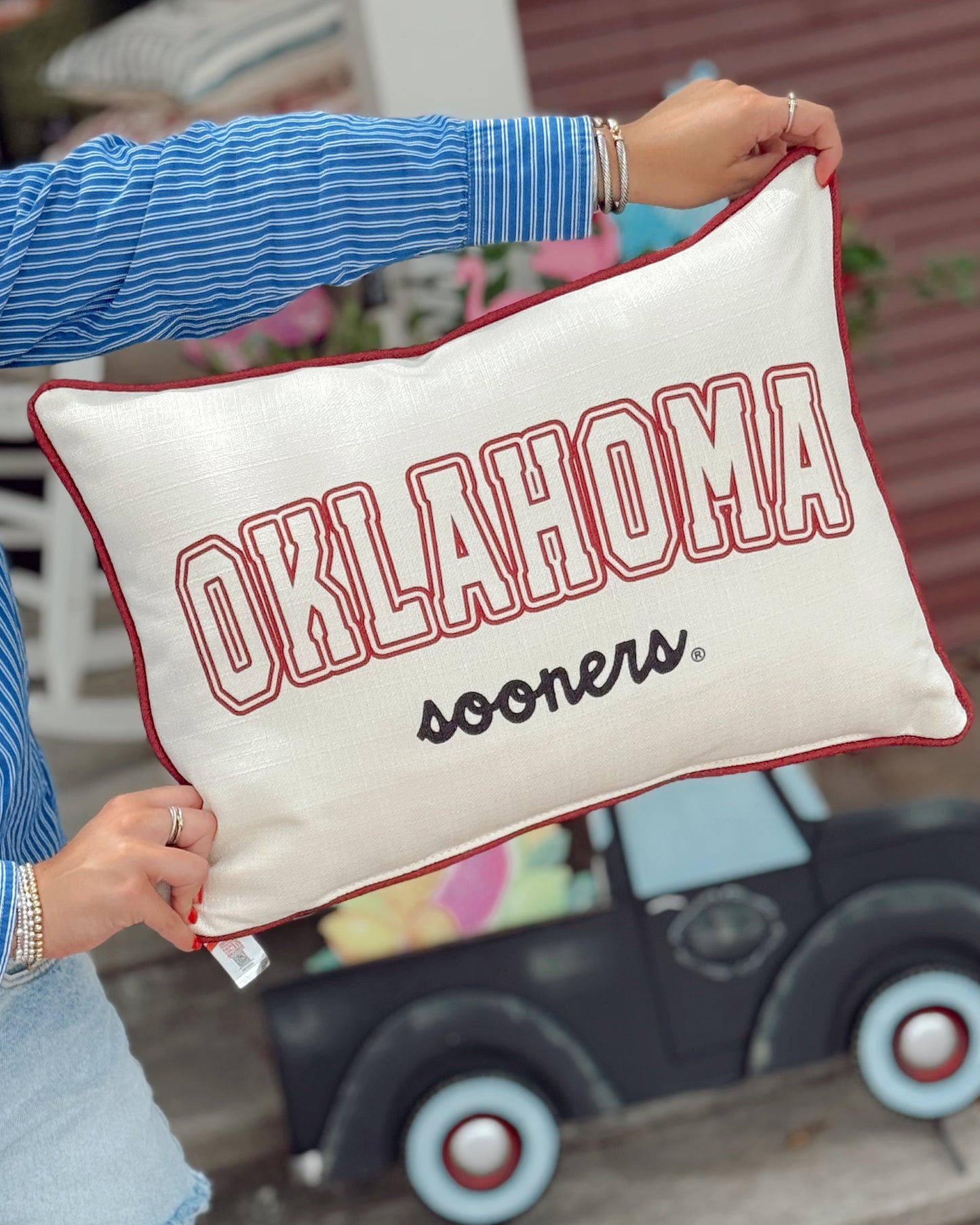 Oklahoma Varsity Collegiate Pillow