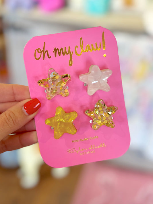 Gold Confetti Mini Claw Clips