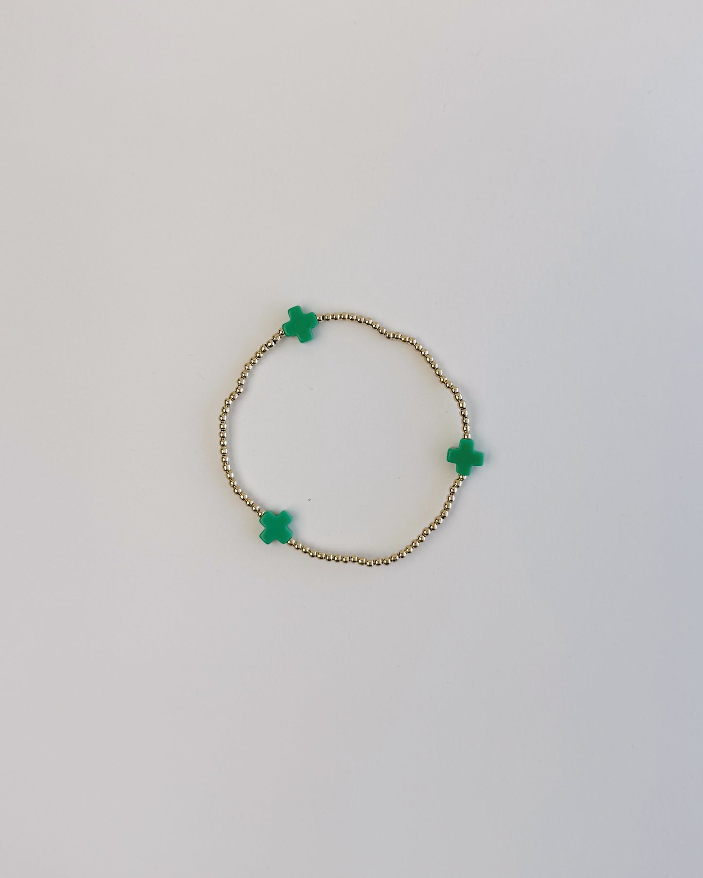 Signature Cross Bracelet 2mm - Emerald