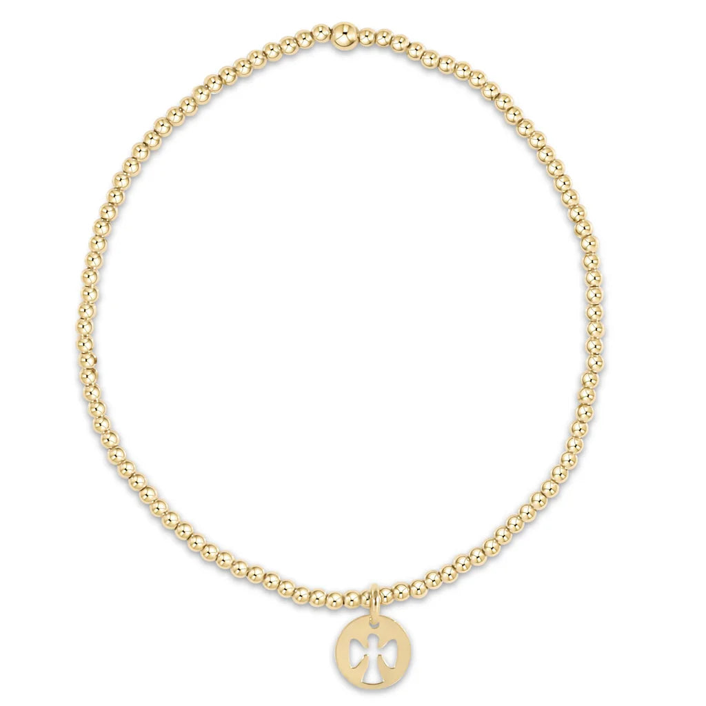 Classic Gold 2mm Guardian Angel Disc Bracelet